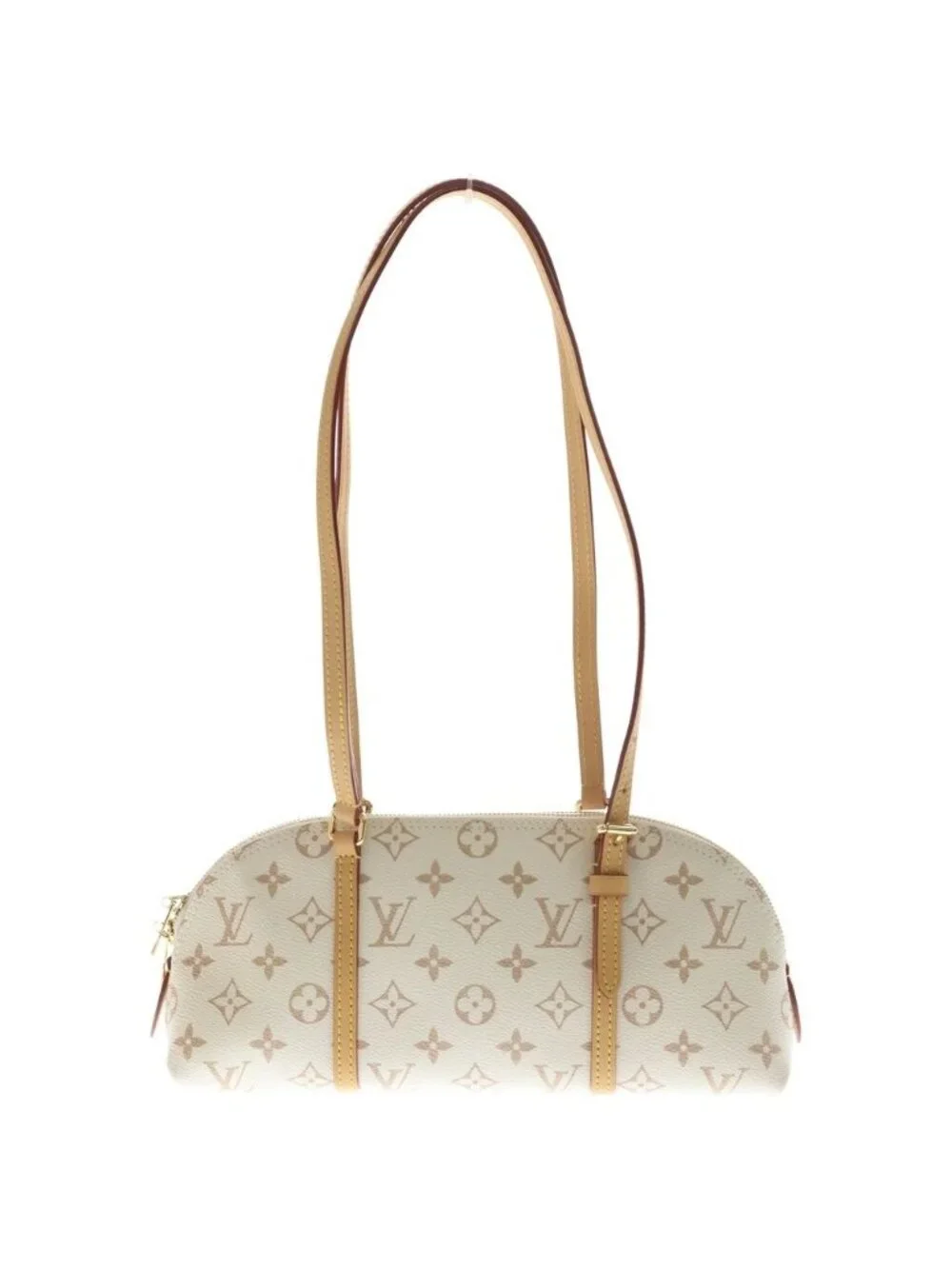 Louis Vuitton Monogram Dune Canvas Squire Handbag White Beige Leather East West